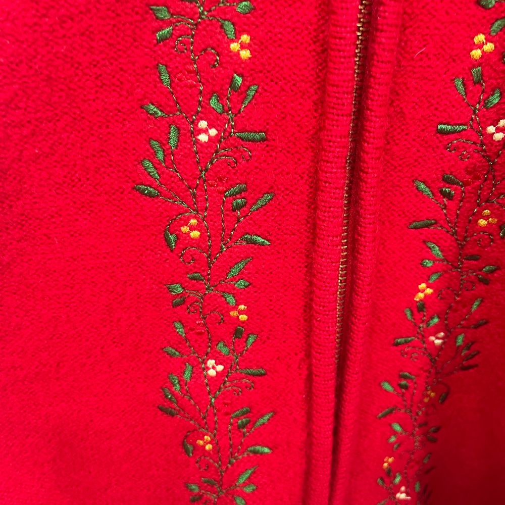 Embroidered Red‎ Sweater